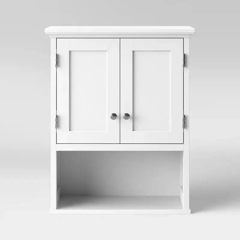 Pensile da parete in legno bianco – 2 ripiani, 1 persona