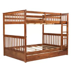 Letto a castello matrimoniale con scaletta e cassetti – Espresso / Grigio / Noce / Bianco – Per 2 persone