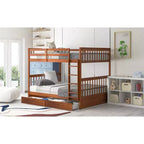 Letto a castello matrimoniale con scaletta e cassetti – Espresso / Grigio / Noce / Bianco – Per 2 persone