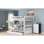 Letto a castello matrimoniale con scaletta e cassetti – Espresso / Grigio / Noce / Bianco – Per 2 persone