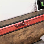 Telaio Letto con Piattaforma Grigio Antico / Nero+Marrone / Marrone Antico – Matrimoniale/Queen/King, 1–2 Persone, Testiera con Contenitore, Luce LED e Caricatore