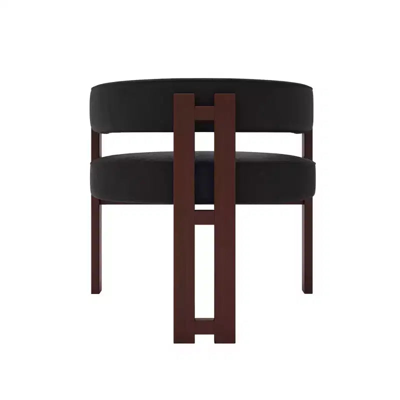 Sedia da pranzo imbottita nera/smeraldo/grigia/arancione con base aperta a 3 gambe, set da 2