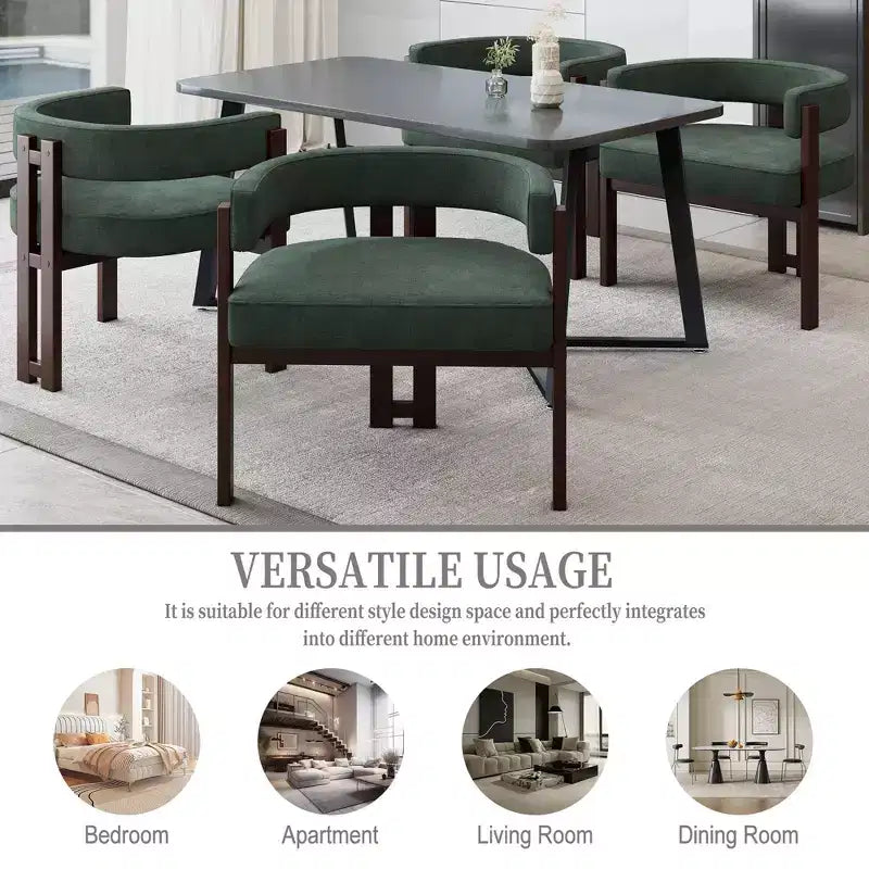 Sedia da pranzo imbottita nera/smeraldo/grigia/arancione con base aperta a 3 gambe, set da 2