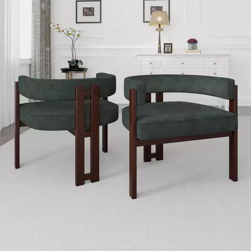 Sedia da pranzo imbottita nera/smeraldo/grigia/arancione con base aperta a 3 gambe, set da 2