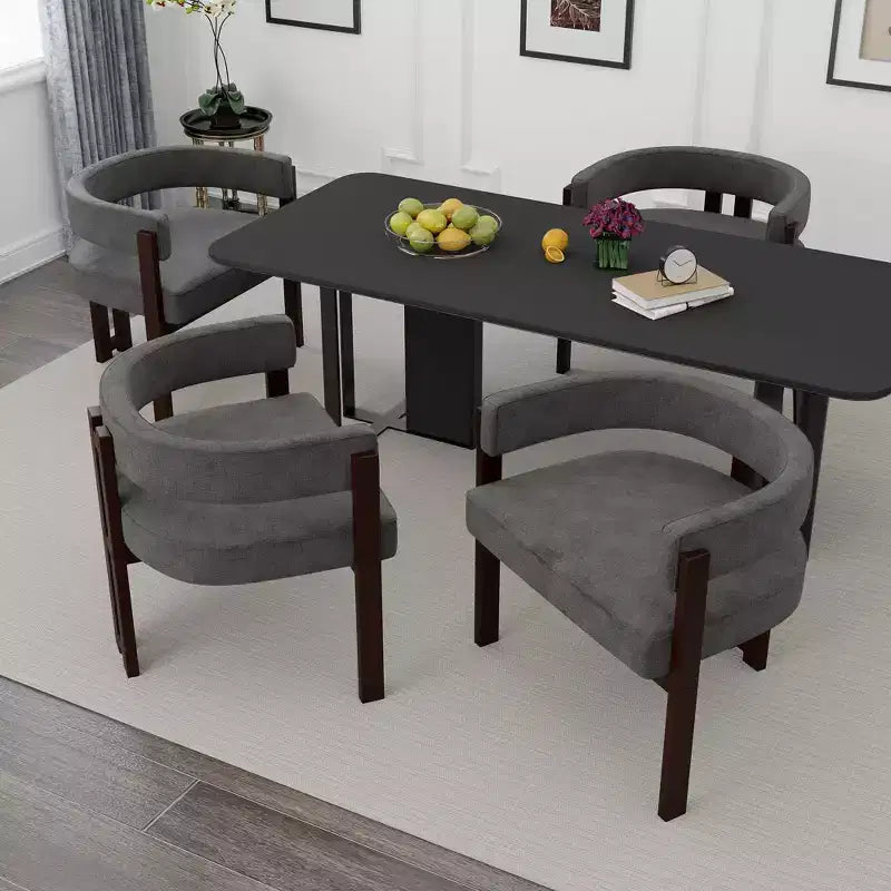 Sedia da pranzo imbottita nera/smeraldo/grigia/arancione con base aperta a 3 gambe, set da 2