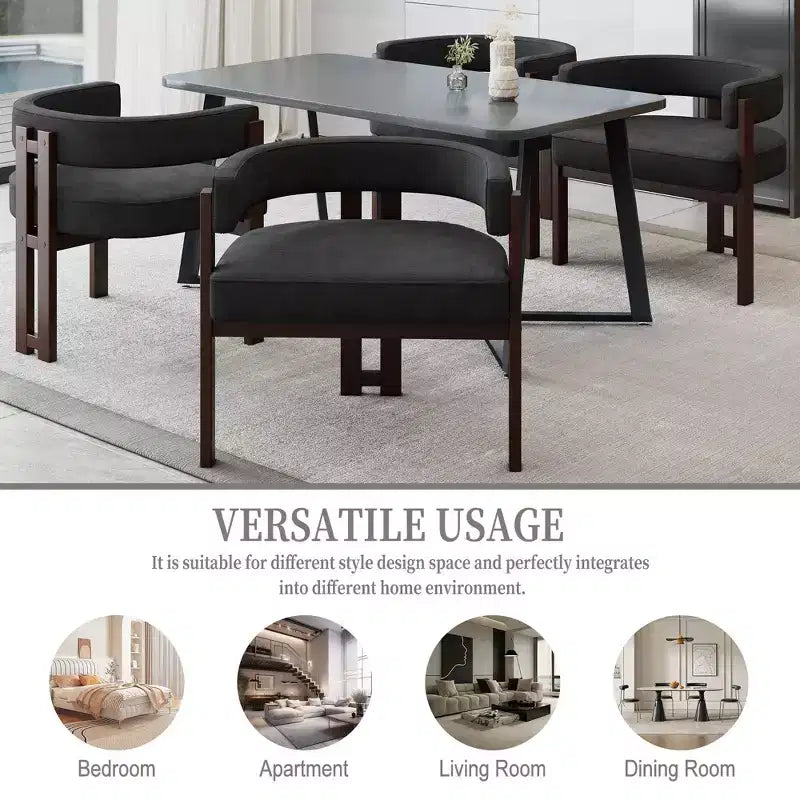 Sedia da pranzo imbottita nera/smeraldo/grigia/arancione con base aperta a 3 gambe, set da 2
