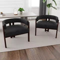 Sedia da pranzo imbottita nera/smeraldo/grigia/arancione con base aperta a 3 gambe, set da 2