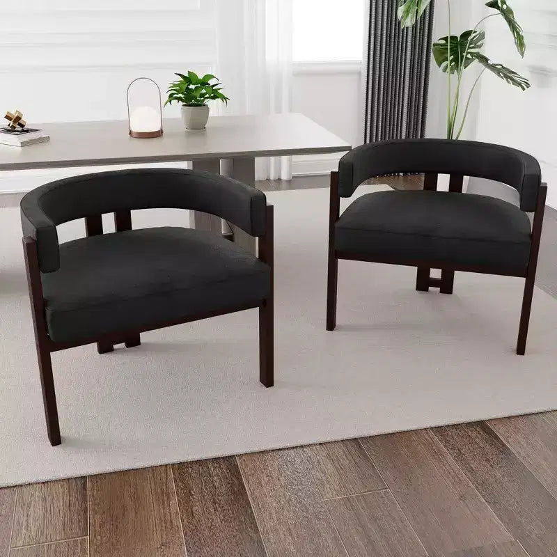 Sedia da pranzo imbottita nera/smeraldo/grigia/arancione con base aperta a 3 gambe, set da 2