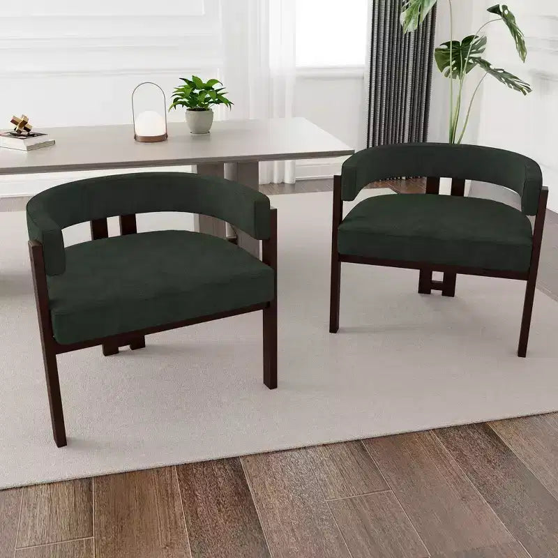 Sedia da pranzo imbottita nera/smeraldo/grigia/arancione con base aperta a 3 gambe, set da 2