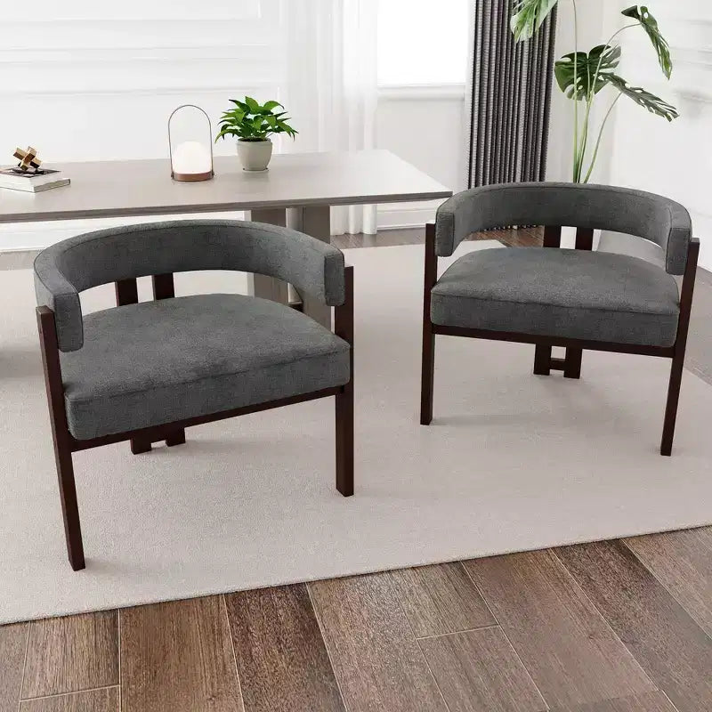 Sedia da pranzo imbottita nera/smeraldo/grigia/arancione con base aperta a 3 gambe, set da 2