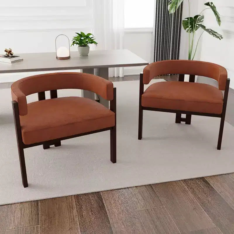 Sedia da pranzo imbottita nera/smeraldo/grigia/arancione con base aperta a 3 gambe, set da 2