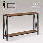 Consolle da 43" a 2 livelli con design a V – Nera / Marrone / Grigia