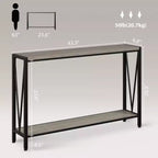 Consolle da 43" a 2 livelli con design a V – Nera / Marrone / Grigia