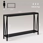 Consolle da 43" a 2 livelli con design a V – Nera / Marrone / Grigia