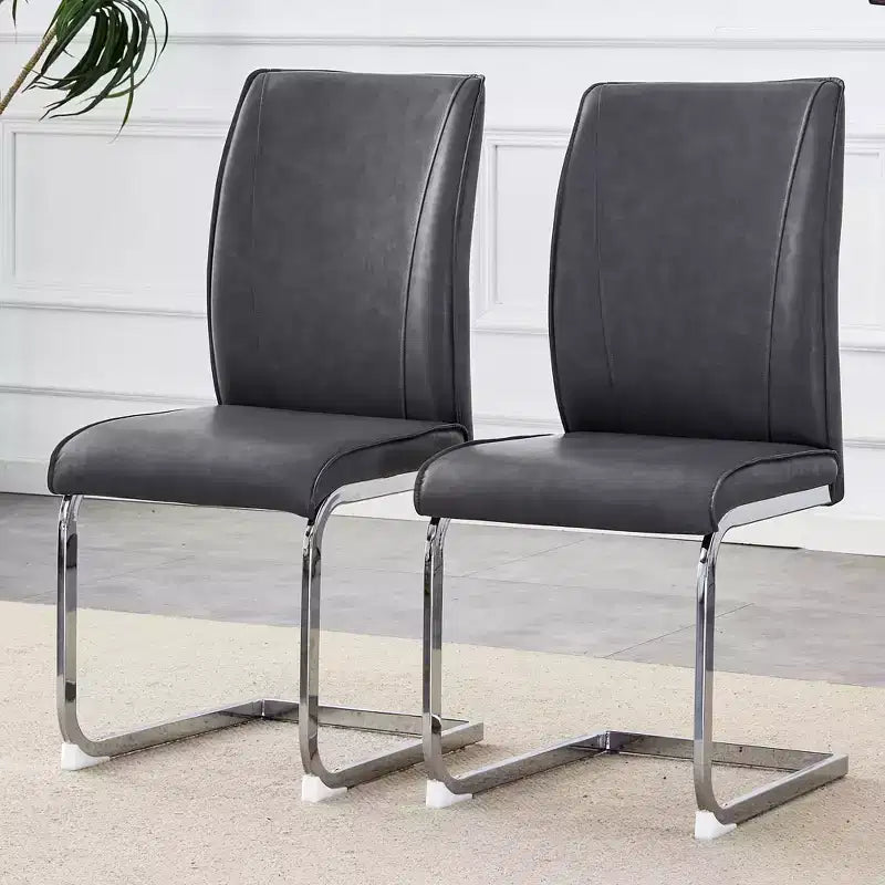 Sedie da pranzo Arch in similpelle – Nero / Grigio scuro / Grigio chiaro / Bianco – Set da 2 / 4 / 6 / 8