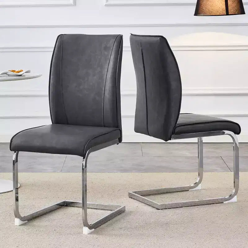Sedie da pranzo Arch in similpelle – Nero / Grigio scuro / Grigio chiaro / Bianco – Set da 2 / 4 / 6 / 8