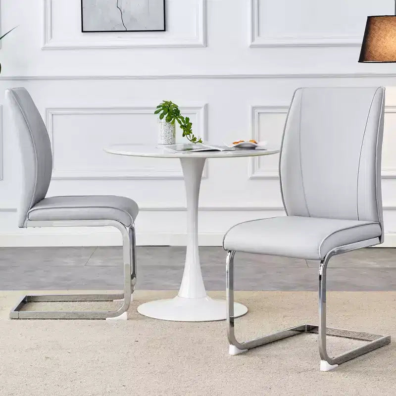 Sedie da pranzo Arch in similpelle – Nero / Grigio scuro / Grigio chiaro / Bianco – Set da 2 / 4 / 6 / 8