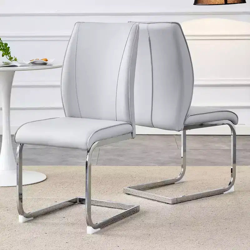 Sedie da pranzo Arch in similpelle – Nero / Grigio scuro / Grigio chiaro / Bianco – Set da 2 / 4 / 6 / 8