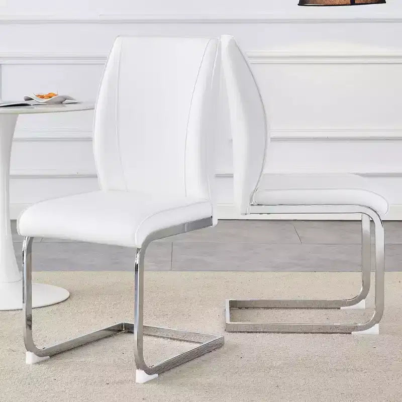 Sedie da pranzo Arch in similpelle – Nero / Grigio scuro / Grigio chiaro / Bianco – Set da 2 / 4 / 6 / 8
