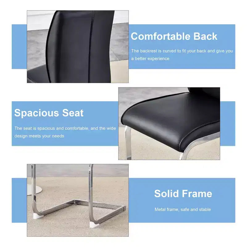 Sedie da pranzo Arch in similpelle – Nero / Grigio scuro / Grigio chiaro / Bianco – Set da 2 / 4 / 6 / 8