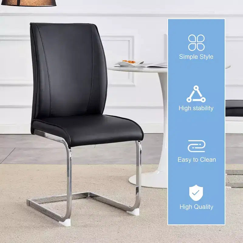 Sedie da pranzo Arch in similpelle – Nero / Grigio scuro / Grigio chiaro / Bianco – Set da 2 / 4 / 6 / 8