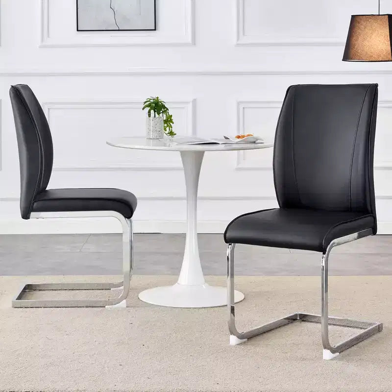 Sedie da pranzo Arch in similpelle – Nero / Grigio scuro / Grigio chiaro / Bianco – Set da 2 / 4 / 6 / 8