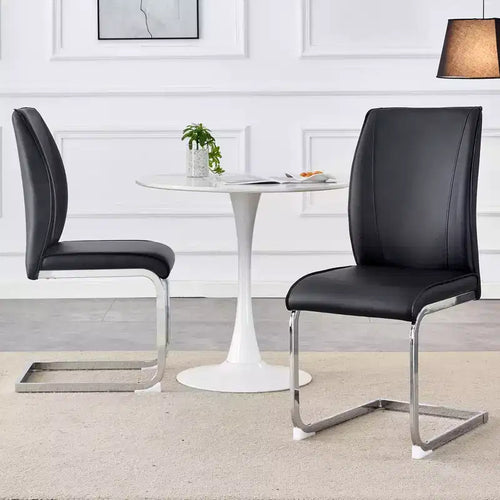 Sedie da pranzo Arch in similpelle – Nero / Grigio scuro / Grigio chiaro / Bianco – Set da 2 / 4 / 6 / 8