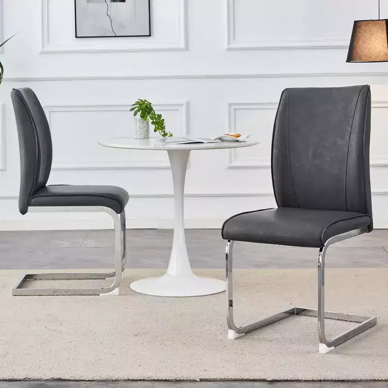 Sedie da pranzo Arch in similpelle – Nero / Grigio scuro / Grigio chiaro / Bianco – Set da 2 / 4 / 6 / 8