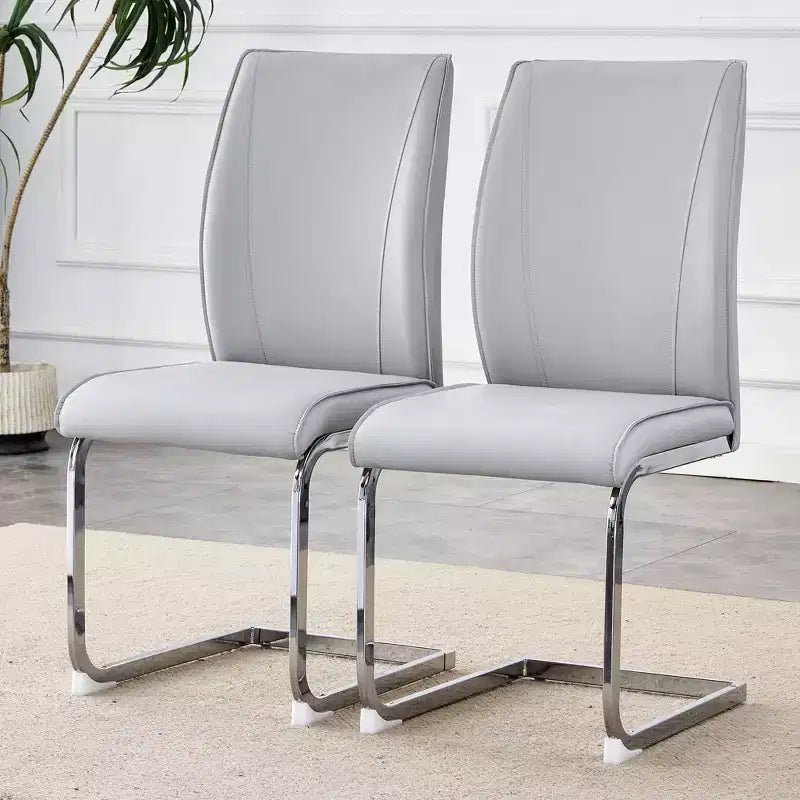 Sedie da pranzo Arch in similpelle – Nero / Grigio scuro / Grigio chiaro / Bianco – Set da 2 / 4 / 6 / 8