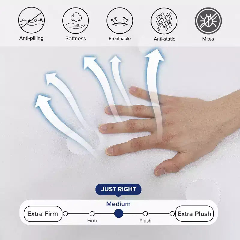 Materasso ibrido bianco – Media rigidità, 1–2 persone