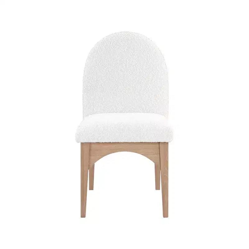 Sedia da Pranzo in Tessuto Bouclé Nero/Crema – Stile Art Déco, 1 Posto