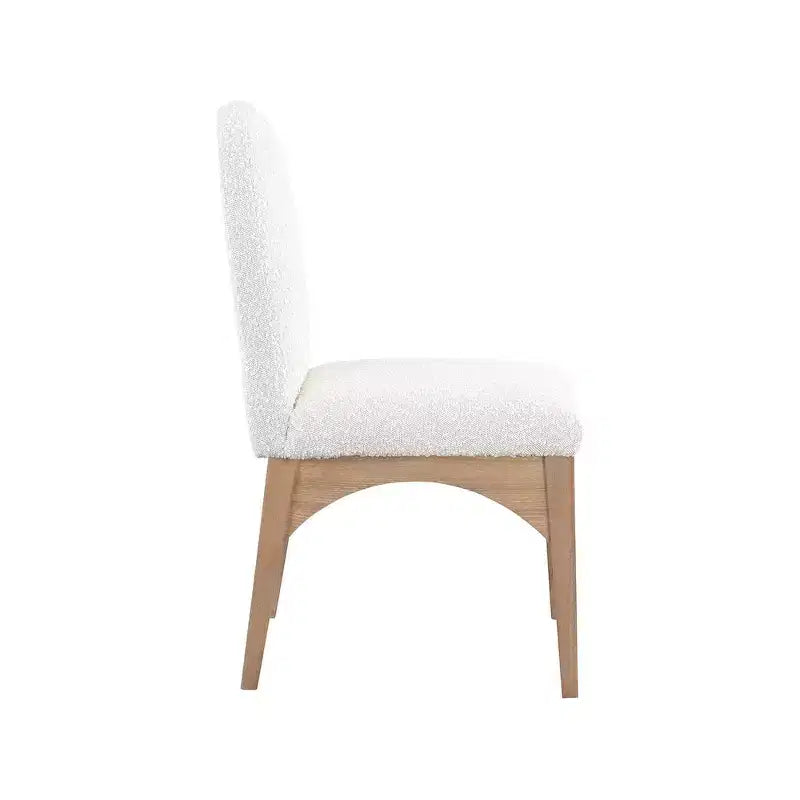 Sedia da Pranzo in Tessuto Bouclé Nero/Crema – Stile Art Déco, 1 Posto