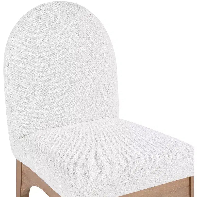 Sedia da Pranzo in Tessuto Bouclé Nero/Crema – Stile Art Déco, 1 Posto