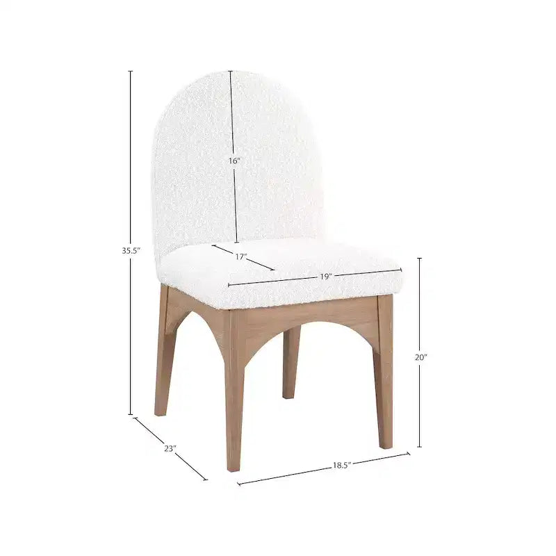 Sedia da Pranzo in Tessuto Bouclé Nero/Crema – Stile Art Déco, 1 Posto