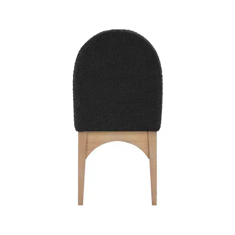 Sedia da Pranzo in Tessuto Bouclé Nero/Crema – Stile Art Déco, 1 Posto