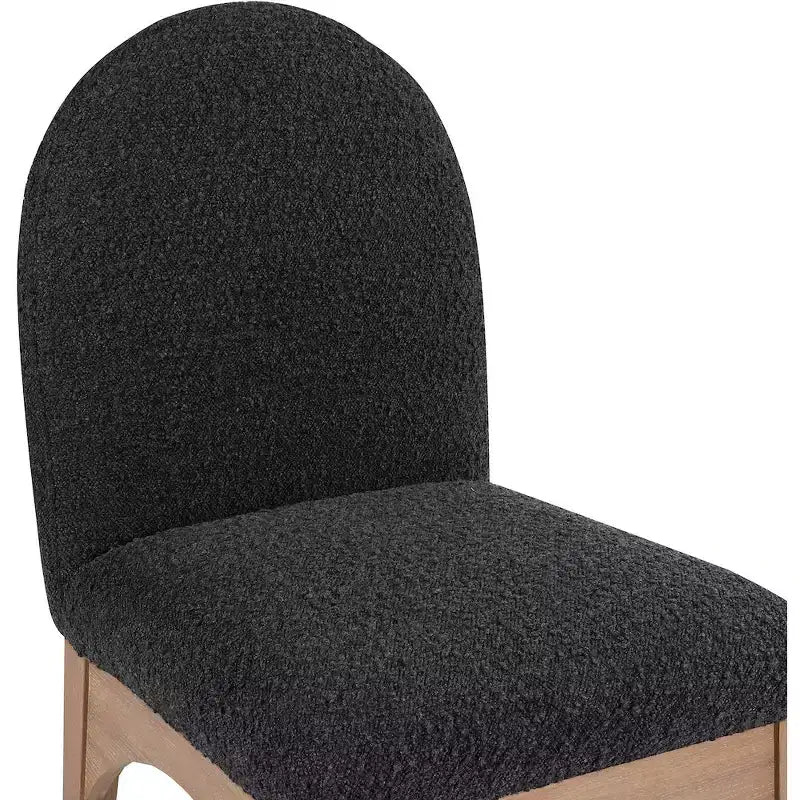 Sedia da Pranzo in Tessuto Bouclé Nero/Crema – Stile Art Déco, 1 Posto