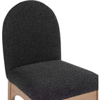 Sedia da Pranzo in Tessuto Bouclé Nero/Crema – Stile Art Déco, 1 Posto