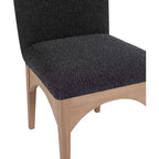 Sedia da Pranzo in Tessuto Bouclé Nero/Crema – Stile Art Déco, 1 Posto