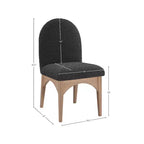 Sedia da Pranzo in Tessuto Bouclé Nero/Crema – Stile Art Déco, 1 Posto