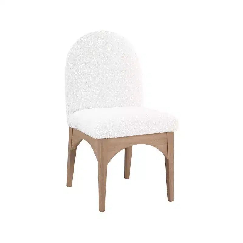 Sedia da Pranzo in Tessuto Bouclé Nero/Crema – Stile Art Déco, 1 Posto