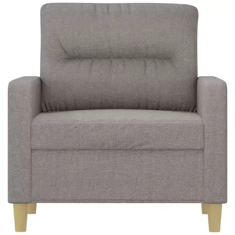 Poltrona rivestita in tessuto grigio chiaro, schienale con cuscino, 1 posto