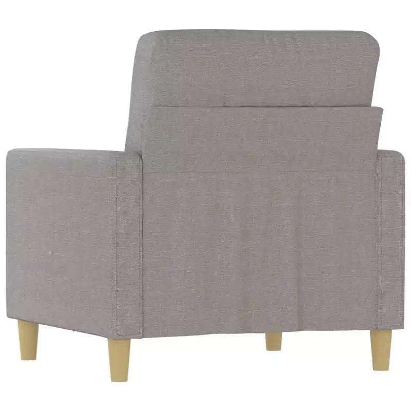 Poltrona rivestita in tessuto grigio chiaro, schienale con cuscino, 1 posto