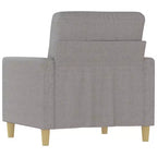 Poltrona rivestita in tessuto grigio chiaro, schienale con cuscino, 1 posto
