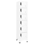 Armadietto Portascarpe in Acciaio Bianco a 6 Ante, H 180 cm – per 1–6 Utenti