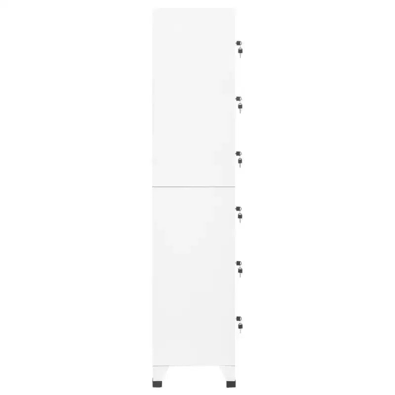 Armadietto Portascarpe in Acciaio Bianco a 6 Ante, H 180 cm – per 1–6 Utenti
