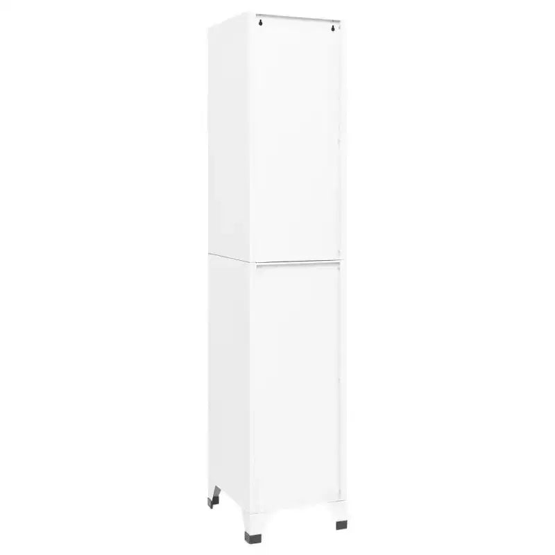 Armadietto Portascarpe in Acciaio Bianco a 6 Ante, H 180 cm – per 1–6 Utenti