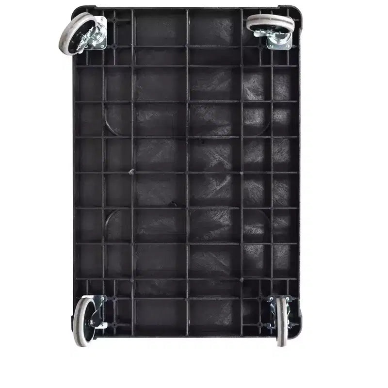 Carrello di servizio nero a 2 ripiani con ruote, 115,5 cm x 62,2 cm, capacità 226,8 kg