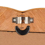 Specchio da Parete Rotondo in Rattan Naturale Marrone con Bordo Festonato, Singolo