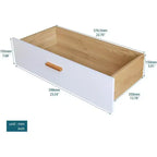 Credenza bianca a 6 cassetti, buffet moderno per 1-2 utenti, 119 cm di larghezza