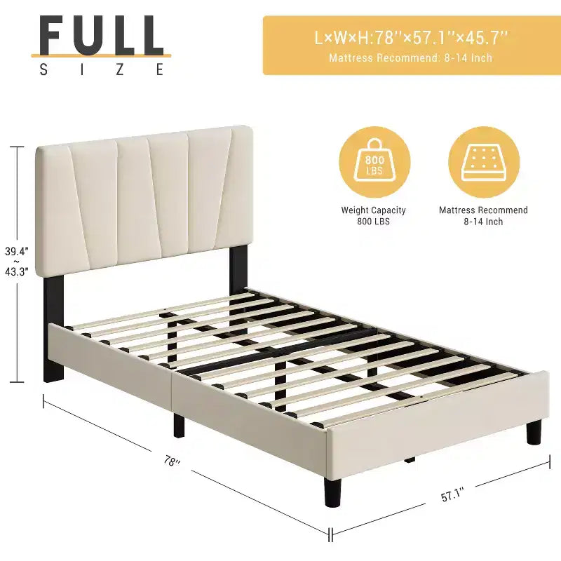 Struttura letto imbottita in lino grigio scuro/bianco sporco – Testiera regolabile, per una piazza/una piazza e mezza, 1 persona